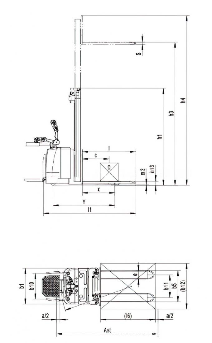 電動スタッカー リフト 5500mm 高さ PLC制御 自動電動スタッカー 6
