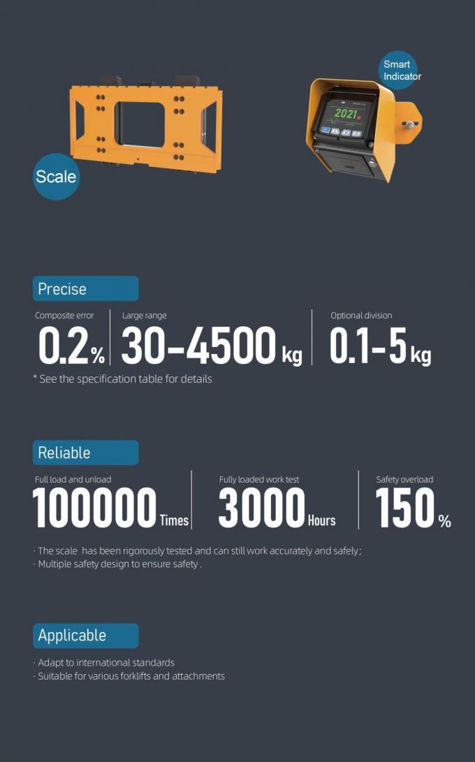 重量 デジタルフォークリフトの秤 4500kg 自動LCDディスプレイフォークリフトの負荷重量指標 4